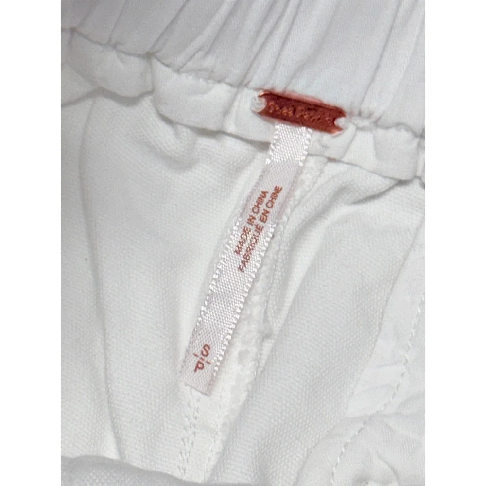 Free People White Paperbag Waist Tapered Pants High Rise Small OB1087851‎